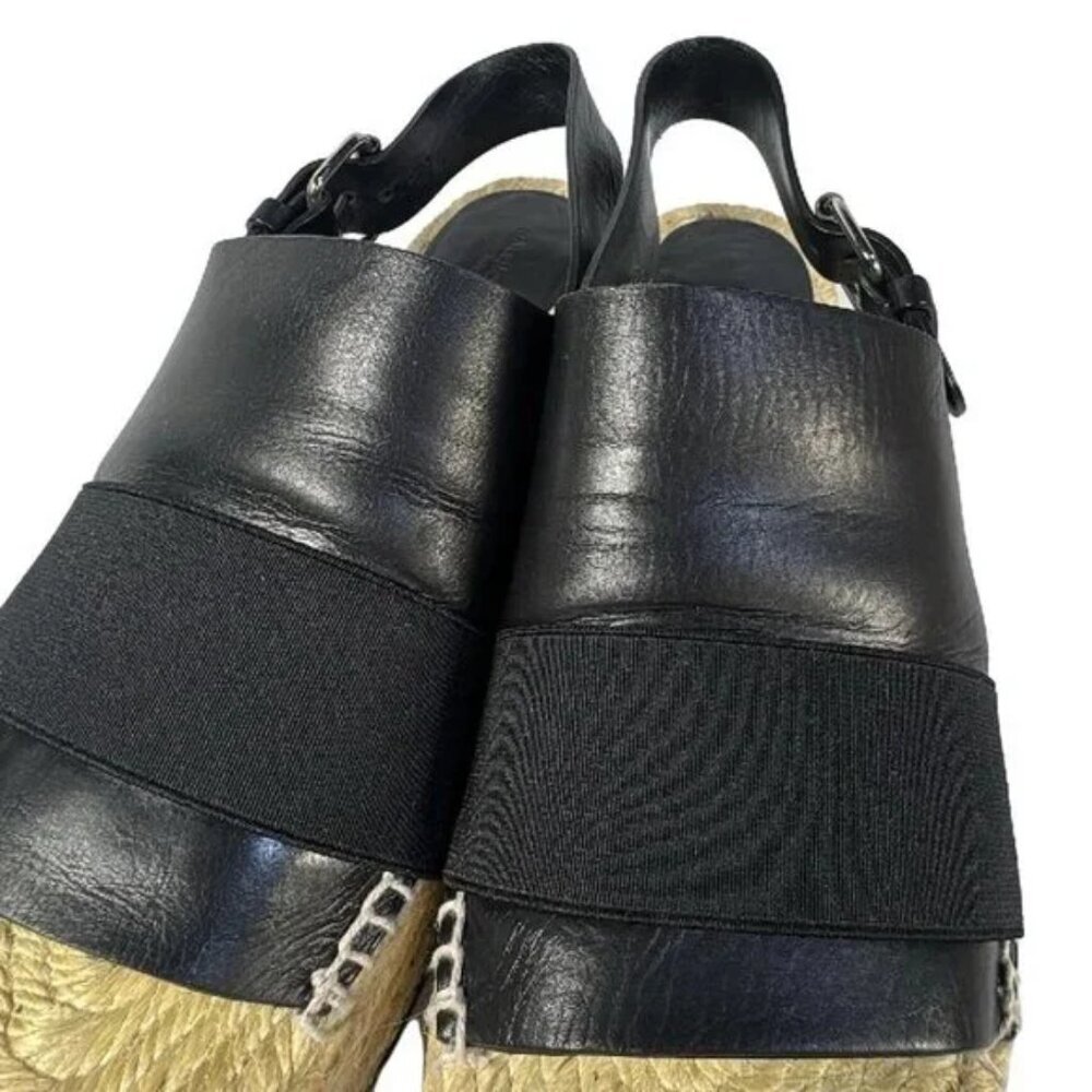 BALENCIAGA - Black Leather Chemical Fiber Women's Sandals 170-032125 - Picture 4 of 9